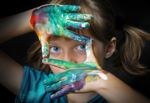 girl's painted hands